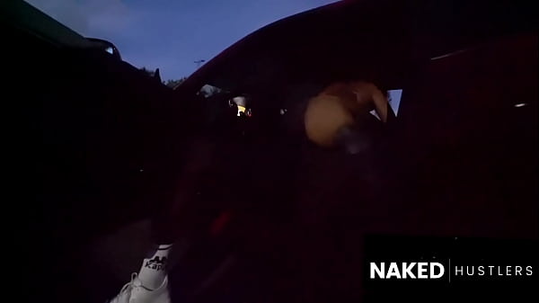 Latina amateur fucking her supposed uber driver in public parking lot 