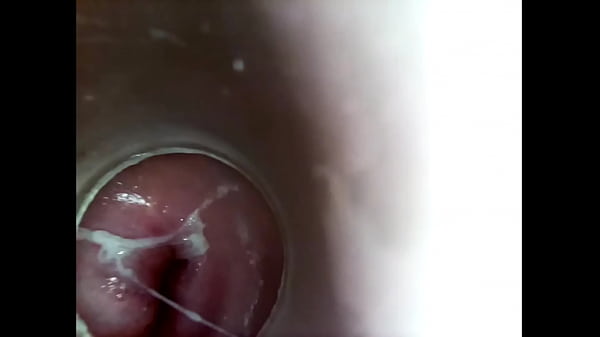 Camera inside her pussy while she fucks herself with 8 inchdildo