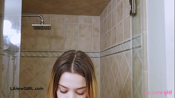 Sexy blonde model took a shower 