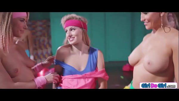 Petite_blonde dominated by fitness babes