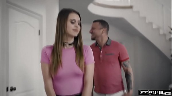 Teen invited a guy over who wants her to believe hes her doesnt fall for his tricks but is physically attracted to he stops lying he can fuck to get kisses her and makes her deepthroat his cock before riding it