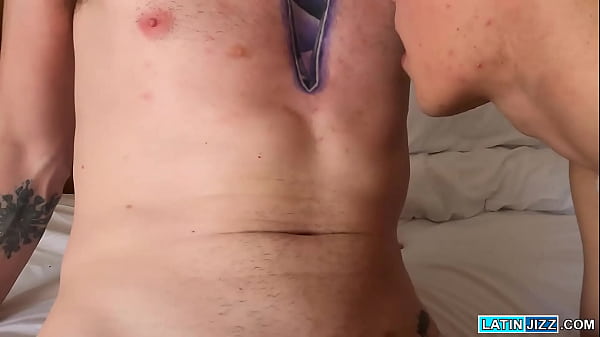 Angel Crush lets loose and shows off his trimmed and smooth body 