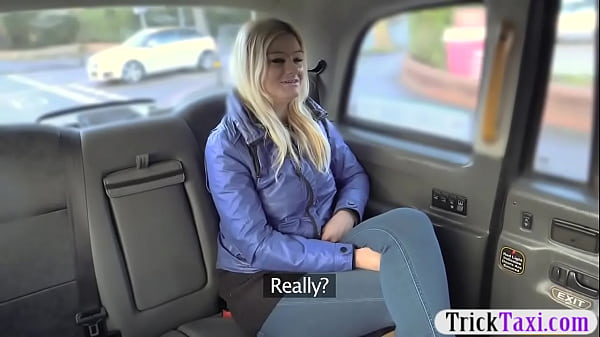 Perky tits blonde passenger gets fucked hard in the cab 