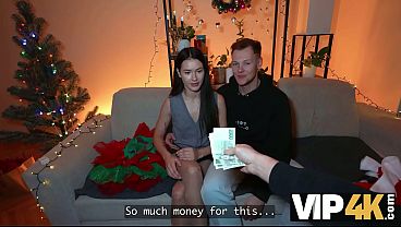 VIP4K. I fucked her in front of Santa 