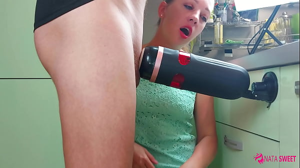 Bitch loves to experiment and dreamed of trying a threesome with a girl and her boyfriend to imitate this fuck she used an artificial vagina she got very horny and watched him fuck another pussy