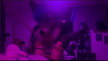 Cute Femboy Gets Fucked By A Puppy And A Furry thumbnail