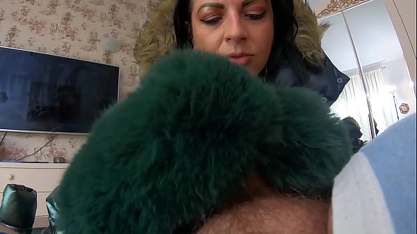 MilfyCalla- Deep blow-job while wearing fur Hooded Puffer Jackets- preview 