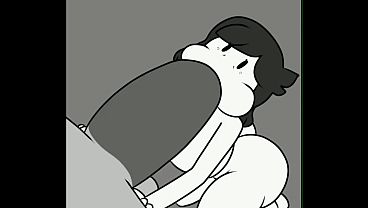Thick cartoon girl get fucked and sucking huge cock