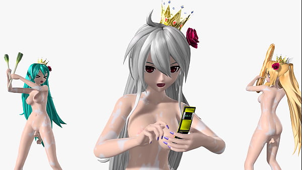 Hatsune_Miku Haku Rin Triple Baka Project diva_Nude Mod_Full Nude