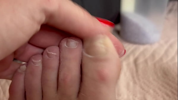 All natural long toe nail fetish video closeup toes foot feet 
