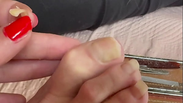 All natural long toe nail fetish video closeup toes foot feet 