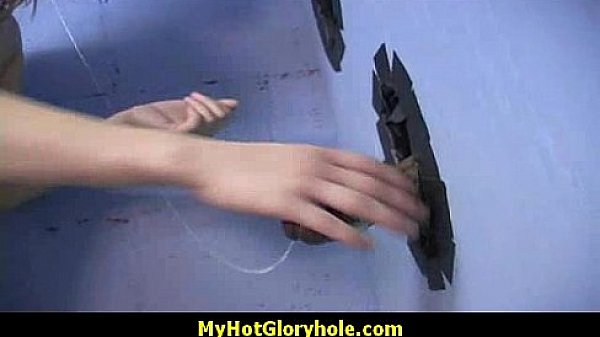 Horny lady enjoys gloryhole cocksucking interracial 5 