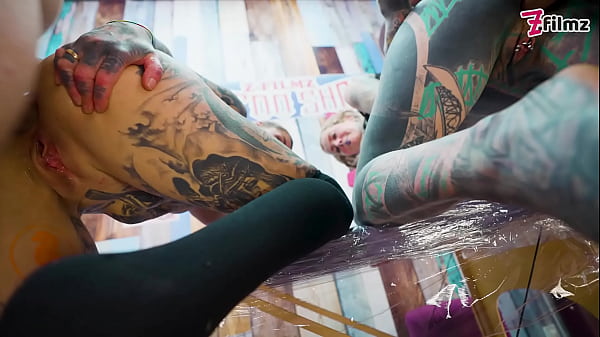 Inked lovers big dick foursome merry's tattooed adventure 