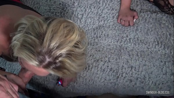 Play MP4 - Horny MILFs in sexy lingerie sharing a cock in threesome sex party