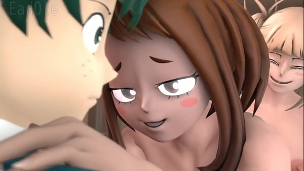 Toga in futanari mode spreads love with Uraraka 