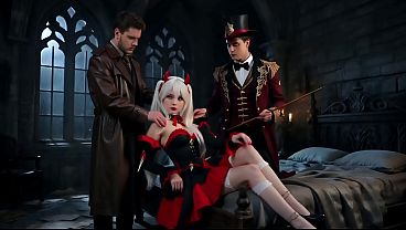 Witch with sexy red lingerie trap 2 lucky exorcites by sex appealing (demon Celestia from Strinova) 