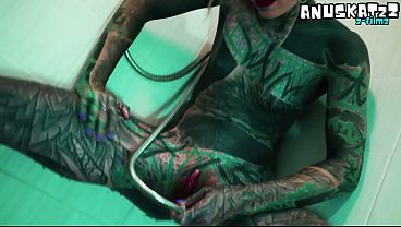 Solo teen masturbation testing my new shower wand toy