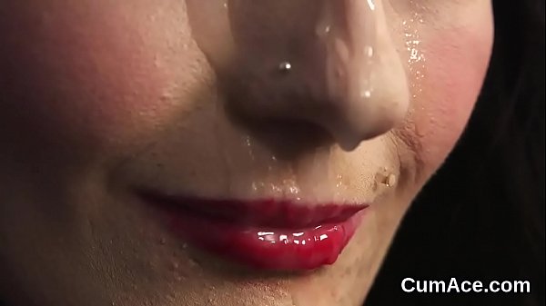 Frisky peachgets sperm shoton her_face swallowing_all the_sperm