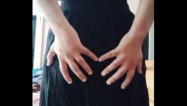 Indian Gay Crossdresser Gaurisissy Showing And Pressing Her Big Boobs In Black Dress thumbnail