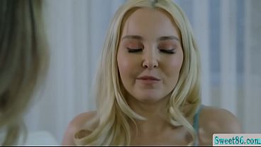 Lesbian Stepmom And Her Teen Stepdaughter Are On The Bed Kissing Each Other Passionately. thumbnail