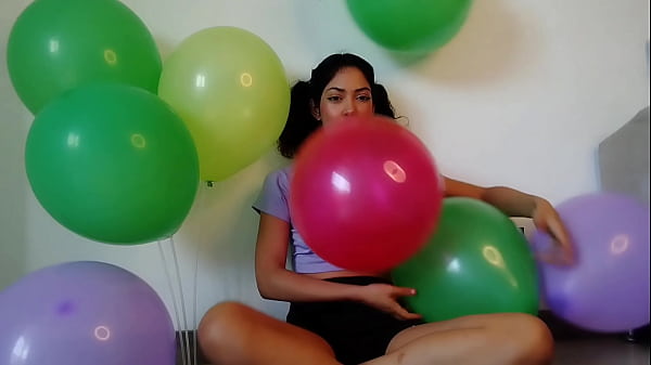 Pigtailed blowing and having fun 