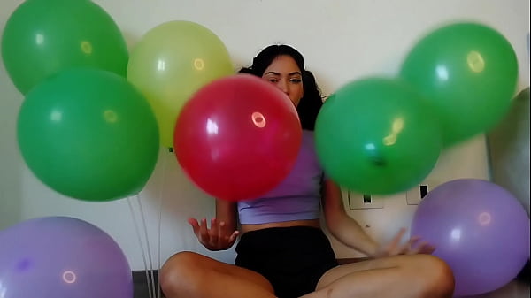 Pigtailed blowing and having fun 