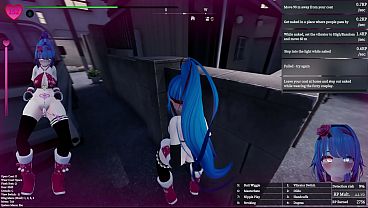 Secret flasher manaka trying to hid in town well being hunted modded 