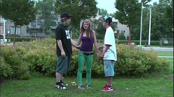 y. blonde girl Alexis Crystal PUBLIC street sex threesome orgy 