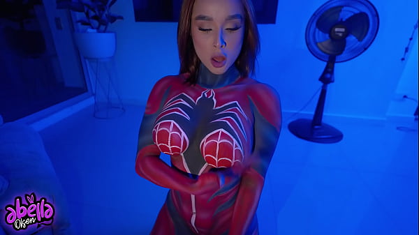 Hot SPIDERWOMAN FUCKS her_fan and_ride himuntil he CUMS