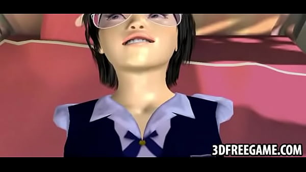 Hot 3d with glasses rides a big black dick