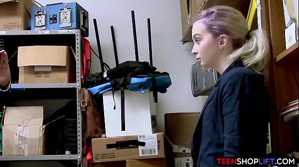 Stealing emo teen blonde gets caught and fucked