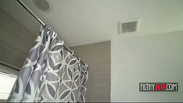 Black stepdad catches babysitter masturbating in the bathroom - Natalie Porkman