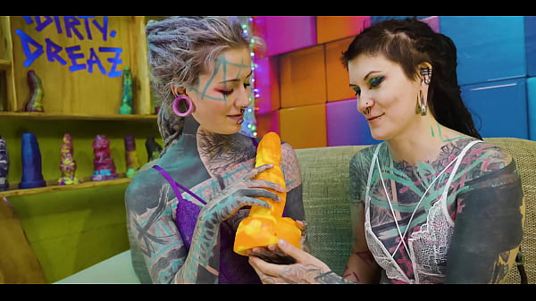 2 heavy tattoo girls get ass fucked by a big dick