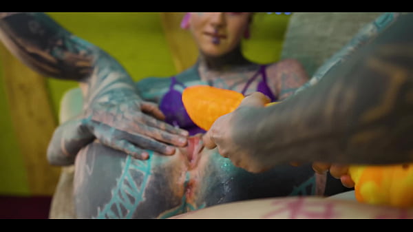 2 heavy tattoo girls get ass fucked by a big dick