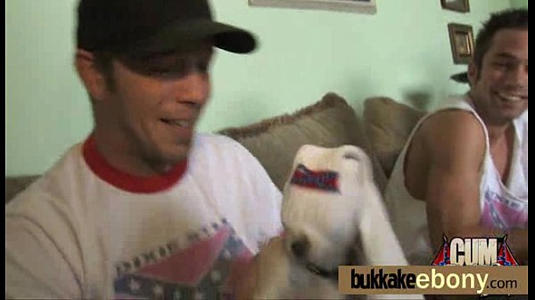 Ebony cutie sucks several dicks_for a facial bukkake 17