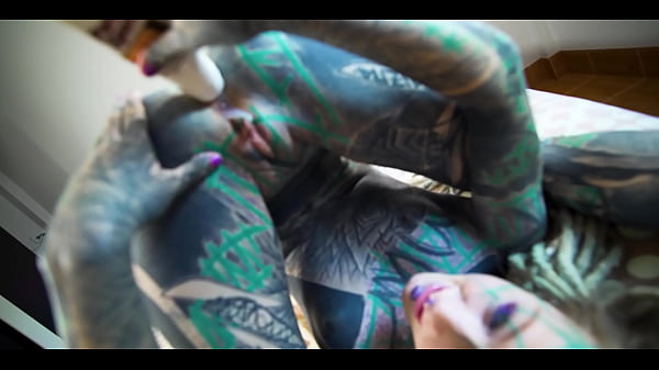 Tattooed girl loves deep anal gaping and cum play 