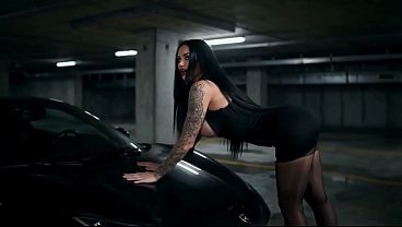 Sexy Brunette In Black Mini & Heels Underground Parking Tease - Hard Fuck & Facial Ai Generated thumbnail