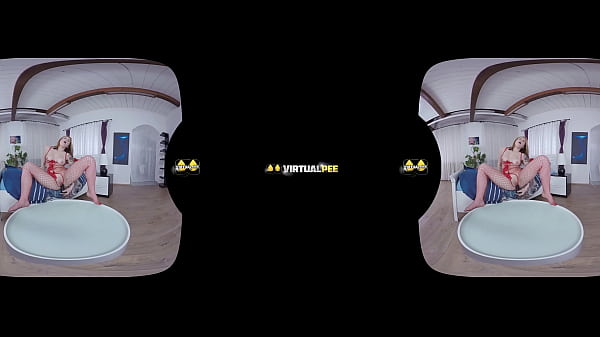 Virtual reality porn with Mag Ray toying her pussy_with a black dildo