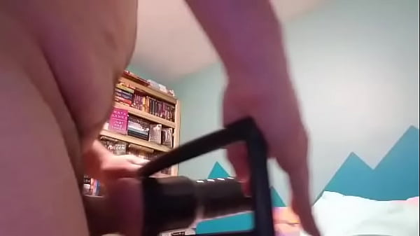 Tease with fleshlight held by chair