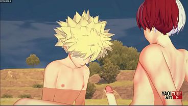 Boku No Hero Yaoi - Bakugo X Todoroki Jerk Off And Sucking His Dick thumbnail