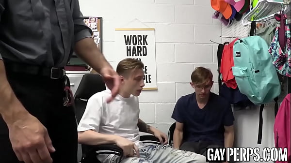 Nerdy twink ass fucked hard in three way 