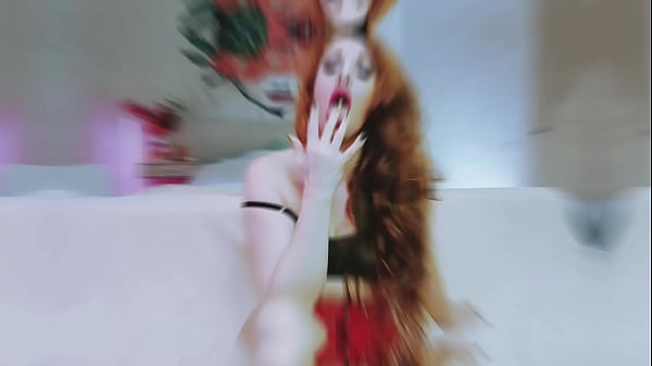 The alluring goddess seduces you with her red mouth 