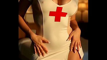 Enfermera ardiente en uniforme que te cuida con pasi&oacute;n generado por ia 