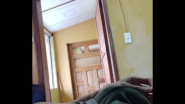 Masturbating my cock withthe door open