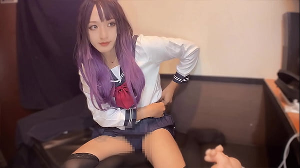 ちんちん付きオナホで女装オナニーする動画