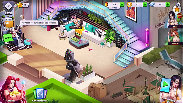 Hornyvilla gameplay pt 1 goth girls ass and tits 