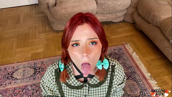 Red fox sucks deep dick and fuck doggystyle