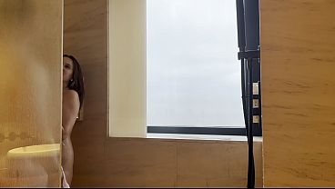 Behind the scenes fuck in the shower with perky natural tits russian 