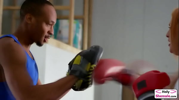 Play MP4 - Busty shemale boxer Evie Envy suck n barebacked by black guy