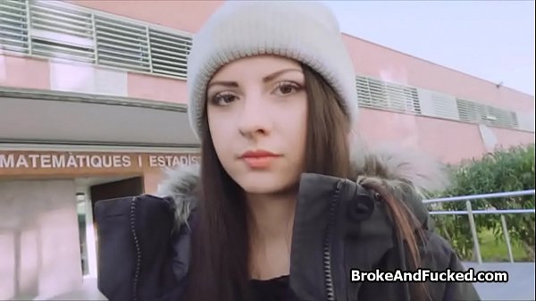 Broke Italian hottie milks cock for money 